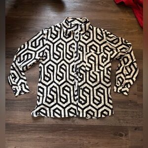 Zara Black and Cream Patterned Shirt